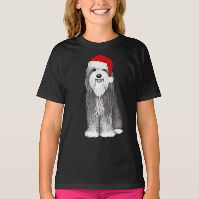 Camiseta Feriado de Natal de Papais noeis Collie (Frente)