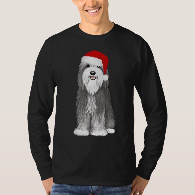 Camiseta Feriado de Natal de Papais noeis Collie (Frente)