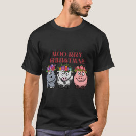 Camiseta Feriado de Natal de Vaca Engraçado
