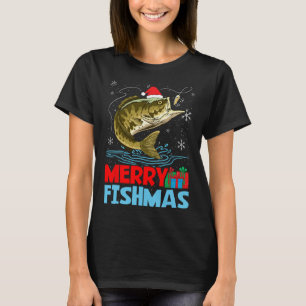 Camiseta Feriado de Natal do Fishmas feliz