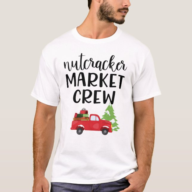 Camiseta Feriado de Natal do Nutcracker Market Crew Compran (Frente)