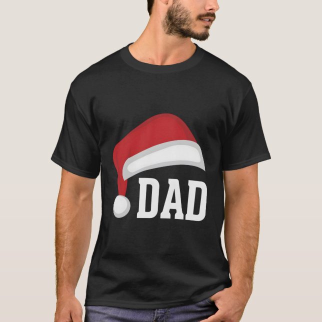 Camiseta Feriado de Natal do Pai Pai Natal do pai Santa Hat (Frente)