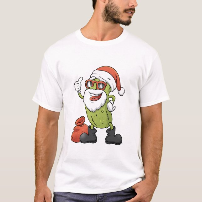 Camiseta Feriado de Natal do Pickle Papai Noel (Frente)