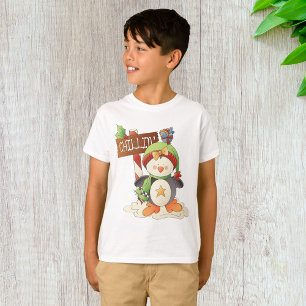 Camiseta Feriado de Natal do Pinguim e Pássaro