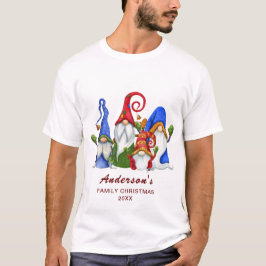 Camiseta Feriado de Natal dos Gnomos Clássicos da Família R