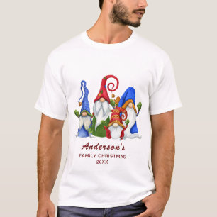 Camiseta Feriado de Natal dos Gnomos Clássicos da Família R