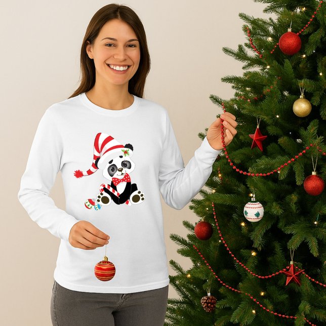 Camiseta Feriado de Natal em Panda (Criador carregado)