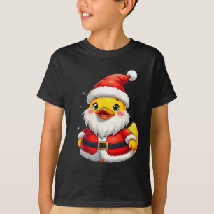 Camiseta Feriado de Natal Gelado com Pato de Borracha papai