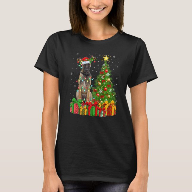 Camiseta Feriado de Natal - Papais noeis Luminosos Belgas M (Frente)