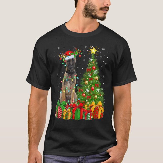 Camiseta Feriado de Natal - Papais noeis Luminosos Belgas M (Frente)