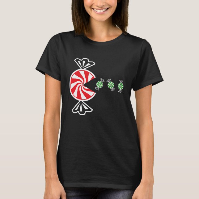 Camiseta Feriado de Natal para Comer Doces Pimenta (Frente)