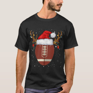 Camiseta Feriado de Natal para o Reindeer Santa Hat