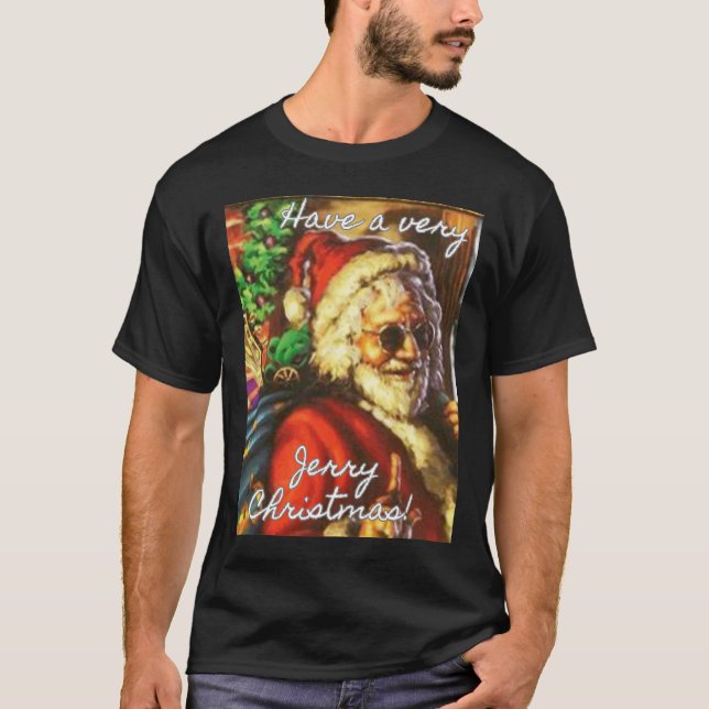 Camiseta Feriado de Papais noeis de Garcia de Natal muito J (Frente)