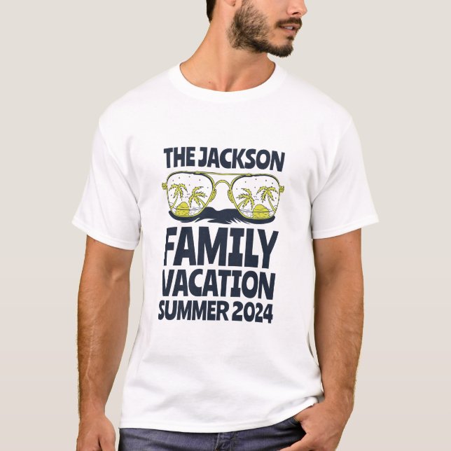 Camiseta Feriado de Praia da Família Vintage Matching (Frente)