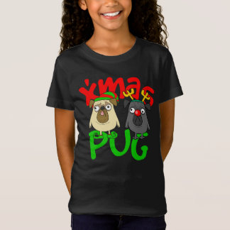Camiseta Feriado de Presente no Cachorro Pug Pug Natal do N