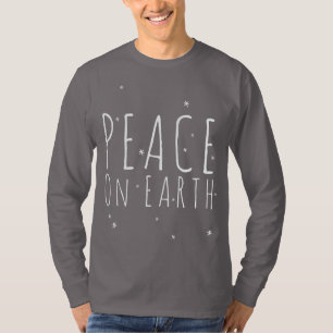 Camiseta Feriado de Snowflakes de Cotação Paz na Terra