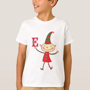 Camiseta Feriado do Monograma do Elf de Natal Mágico