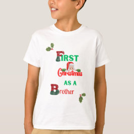 Camiseta Feriado do Primeiro Natal Irmão Crianças