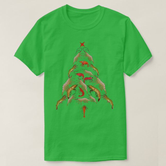 Camiseta Feriado Feliz de Natal do Shrimp Tree Sweater (Frente do Design)
