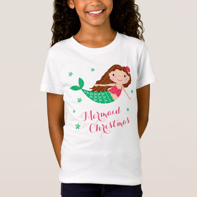 Camiseta Feriado Festivo de Natal da Sereia (Frente)