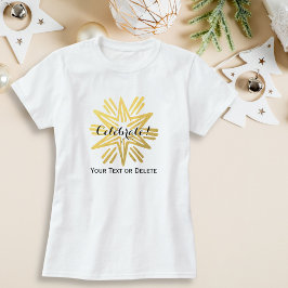 Camiseta Feriado Festivo em Estrelas de Ouro Personalizado