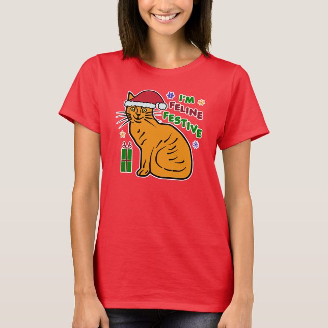 Camiseta Feriado festivo felino da chalaça do gato (Frente)