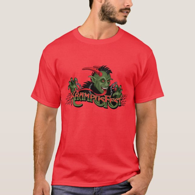 Camiseta Feriado festivo Krampus (vermelho T) (Frente)