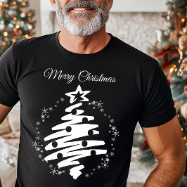Camiseta Feriado Minimalista da Árvore de Natal Feliz