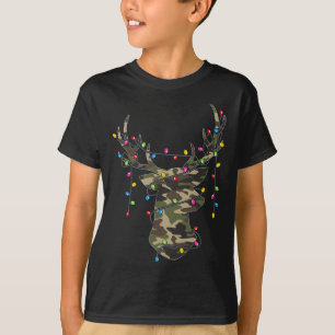 Camiseta Feriado Natal Camo Caçando Reindeer Deer Xmas
