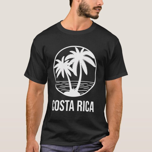 Camiseta Feriado no Oceano Árvore de Palma da Costa Rica no (Frente)