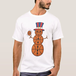 Camiseta Feriado Patriótico do Snowman, Funny Basball