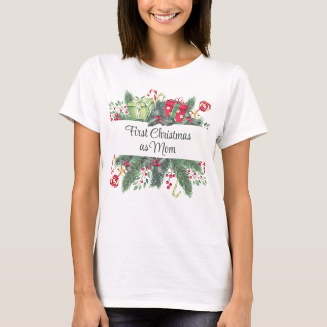 Camiseta Feriado Personalizado Festivo Primeiro Natal (Frente)