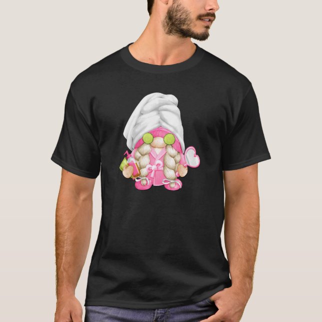 Camiseta Feriado Spa Engraçado Gnomo Para Mulheres E Pessoa (Frente)