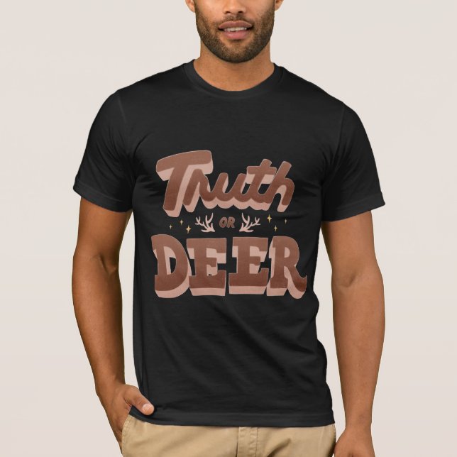Camiseta Feriado Verdade ou Deer Funny Pun (Frente)