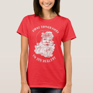 Camiseta Feriado vermelho de Papai Noel do Natal engraçado
