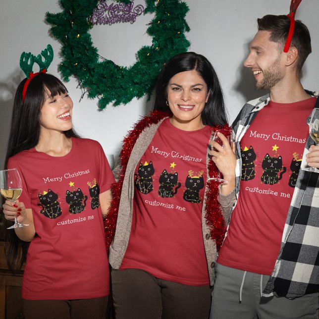 Camiseta Feriado Vermelho Personalizado às Luzes de Natal G (Criador carregado)