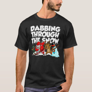 Camiseta Feriado Xmas A Dabbing Através Da Cu De Natal Da N