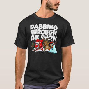 Camiseta Feriado Xmas A Dabbing Através Da Cu De Natal Da N
