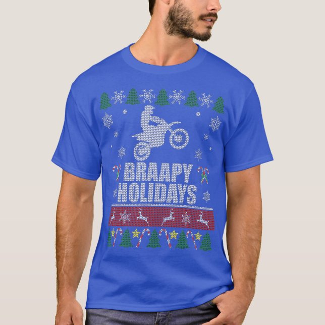 Camiseta Feriados Braaps Motocross Feia Para O Natal (Frente)