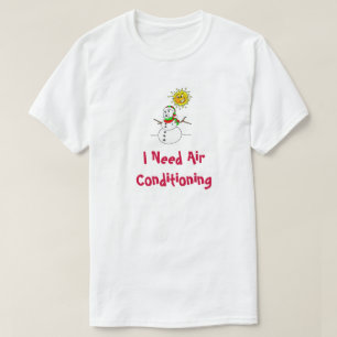 Camiseta Feriados de Ar Condicionado Engraçado Snowman no