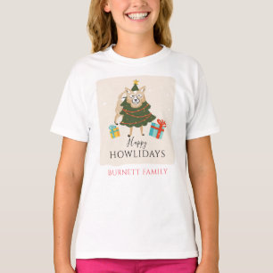 Camiseta Feriados de Cachorro da Família de Combinação d