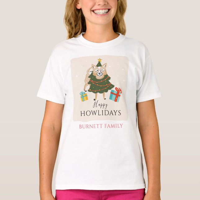 Camiseta Feriados de Cachorro da Família de Combinação de N (Frente)