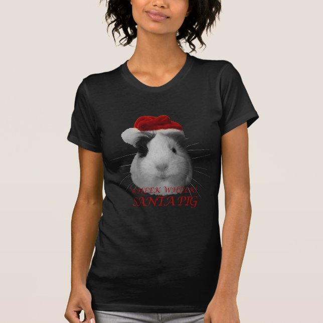 Camiseta Feriados do Natal da cobaia do porco de Papai Noel (Frente)