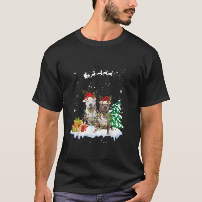 Camiseta Feriados do Natal Papais noeis Leves Pitbull Cacho (Frente)