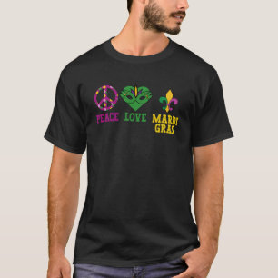 Camiseta Feriados do partido Peace Love Mardi Gras Celebraç