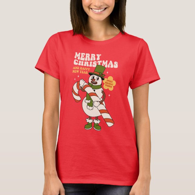 Camiseta Feriados Doce Desejam - Um Natal De Caneta Doce (Frente)