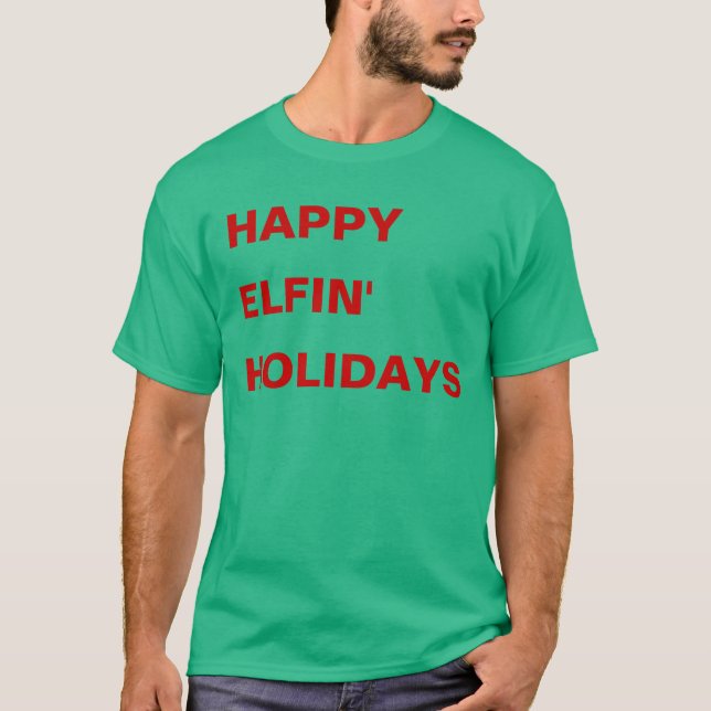 Camiseta Feriados felizes de Elfin (Frente)