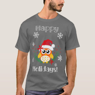 Camiseta Feriados Felizes de Natal Bonitos Flocos de Neve O