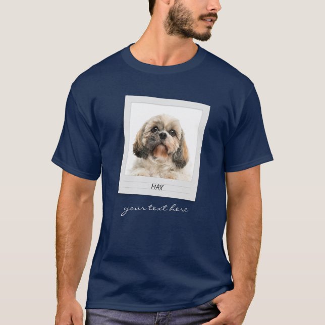 Camiseta Feriados Pet Birthday Photo Frame Dog Pai (Frente)