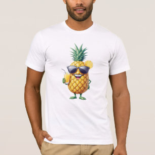 Camiseta Férias animadas e alegres Férias Tropicais Bebida 